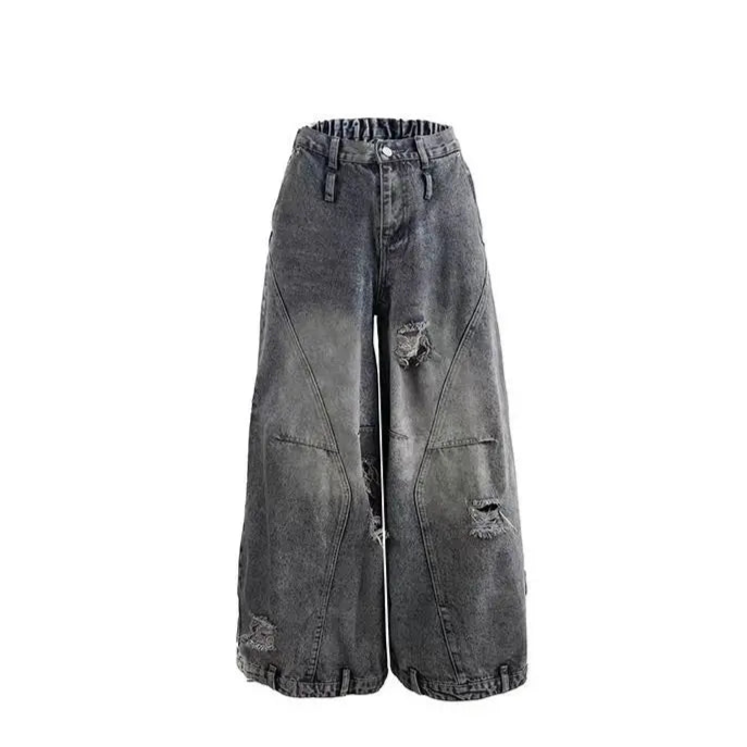Hip Hop High Street Men Washed Jeans