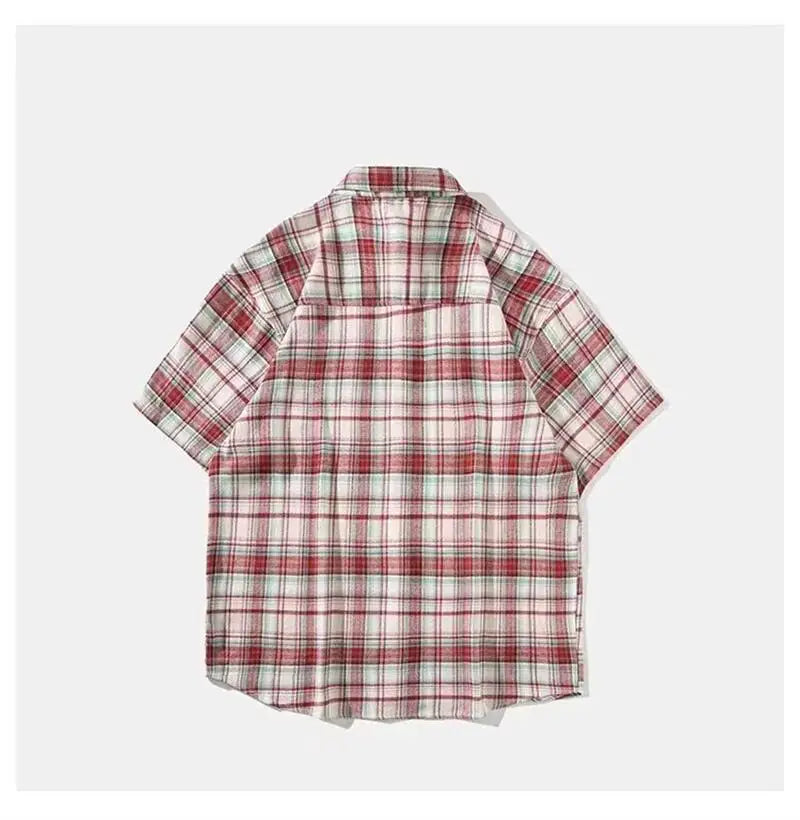 Men's Plaid Shirt Short Sleeved
