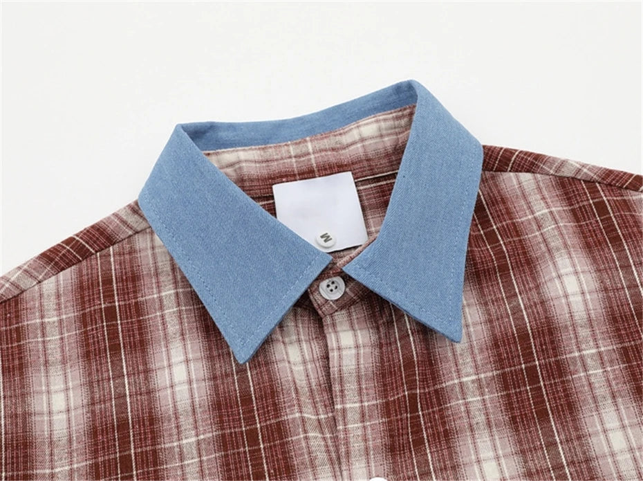 Summer Mens Plaid Short Sleeve Shirts
