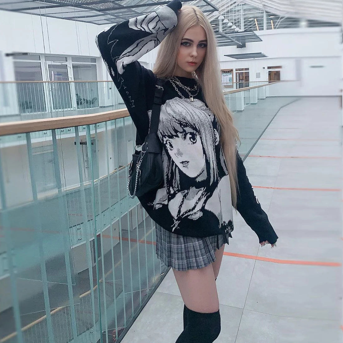 Vintage Retro Japanese Style Anime Girl Knitted Sweater
