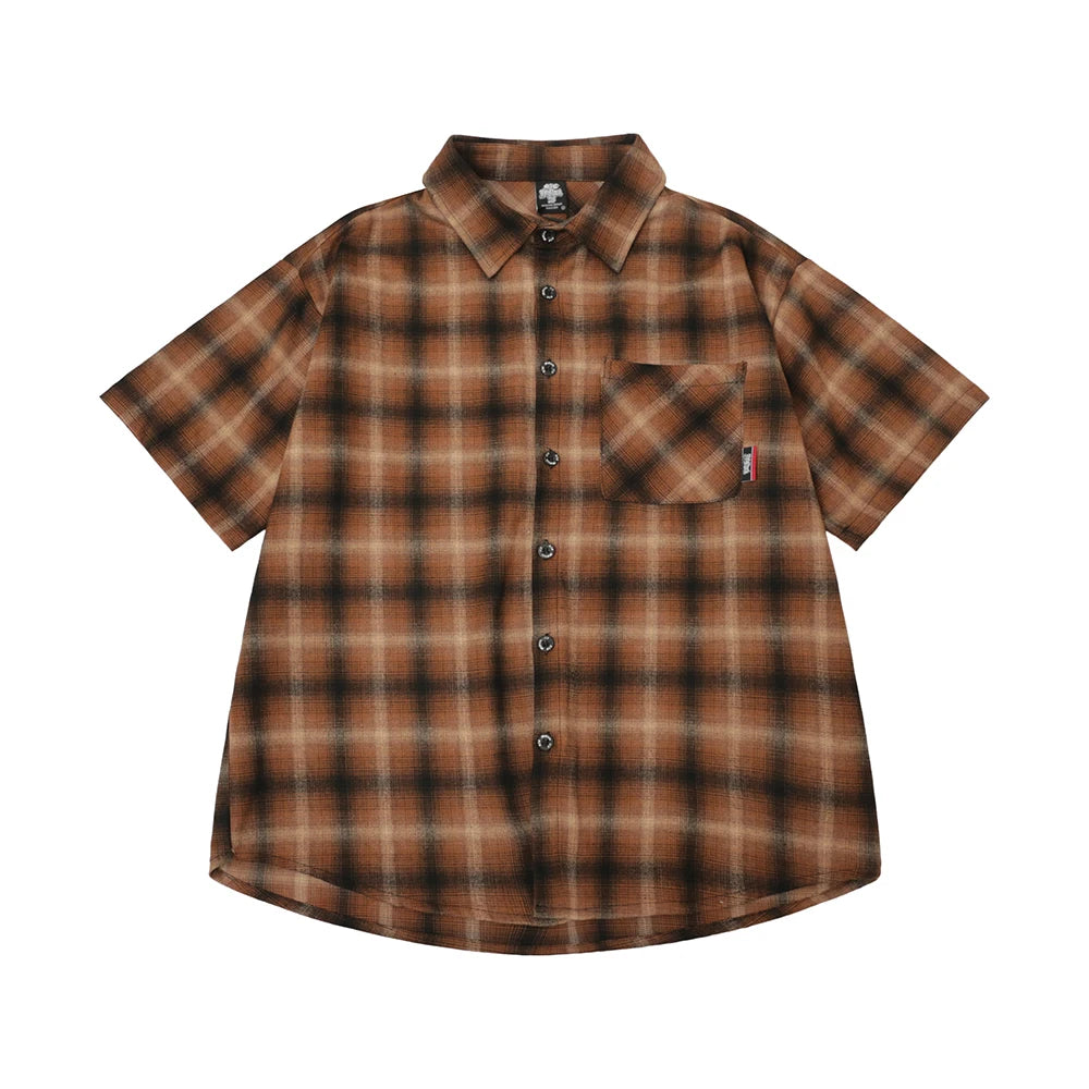 Checkered Short Sleeve Plaid Shirts For Men
