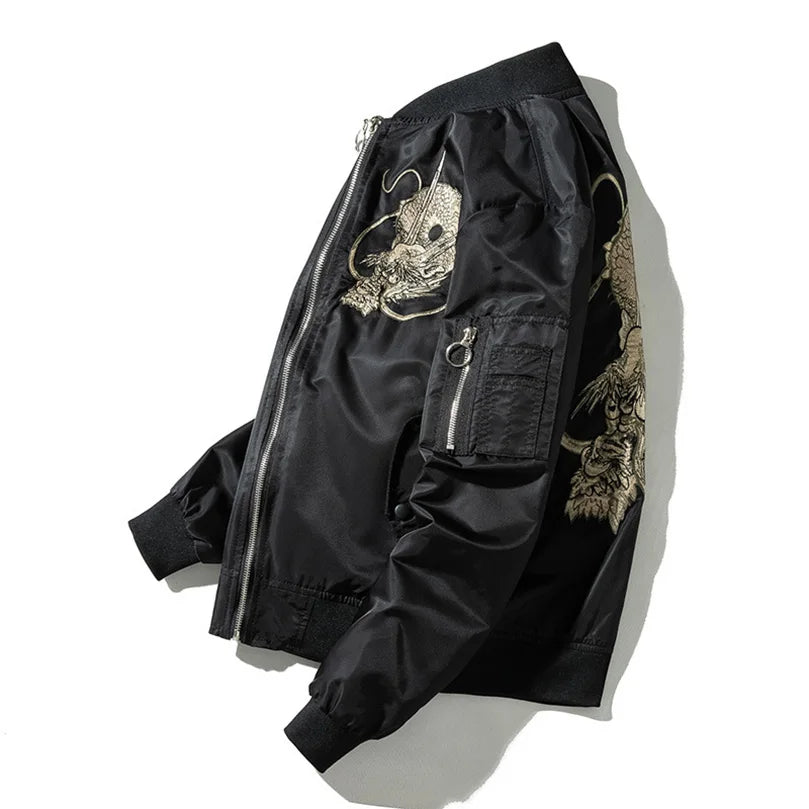 Padded Embroidery Bomber Bomber Jackets