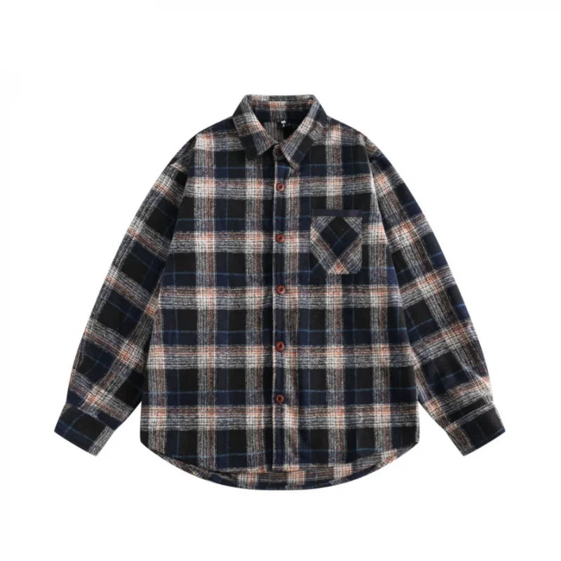 Japanese Retro College Style Pattern Long-Sleeved Shirt