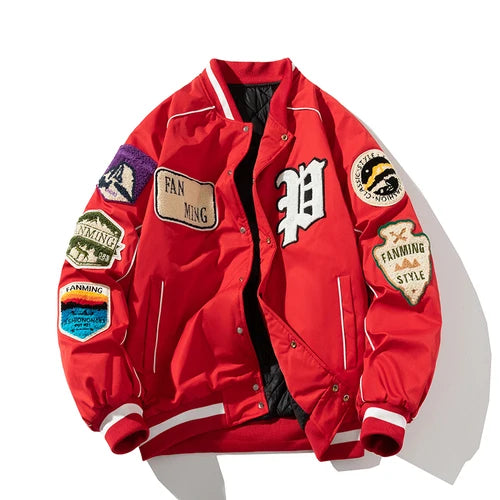 Winter Varsity Men Letter Badge American Baseball Jacket
