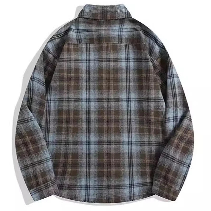 Autumn Cotton Men's Plaid Shirt