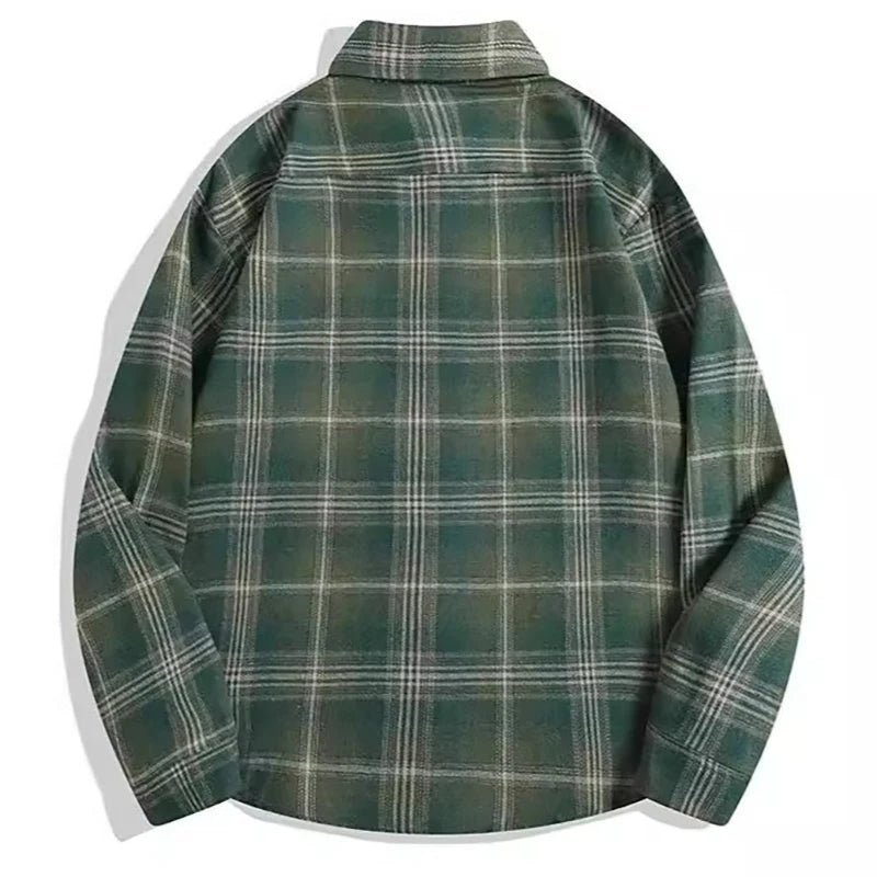 Autumn Cotton Men's Plaid Shirt