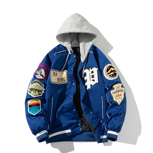 Winter Varsity Men Letter Badge American Baseball Jacket