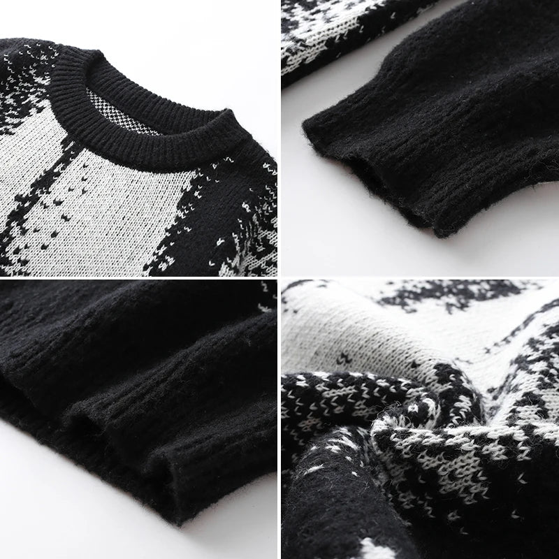 Autumn Winter Hip Hop Gradient Printing Sweater