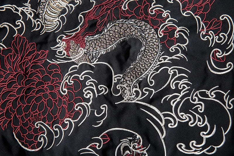 Dragon Embroidery Pilot Jacket Retro Punk