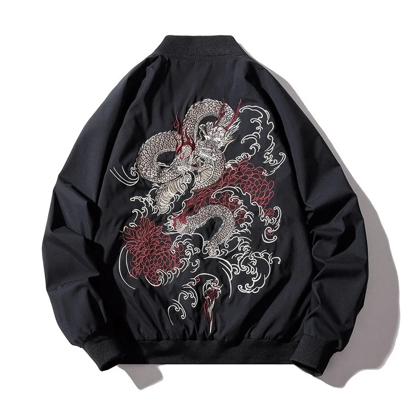 Dragon Embroidery Pilot Jacket Retro Punk