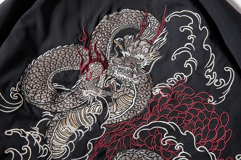 Dragon Embroidery Pilot Jacket Retro Punk