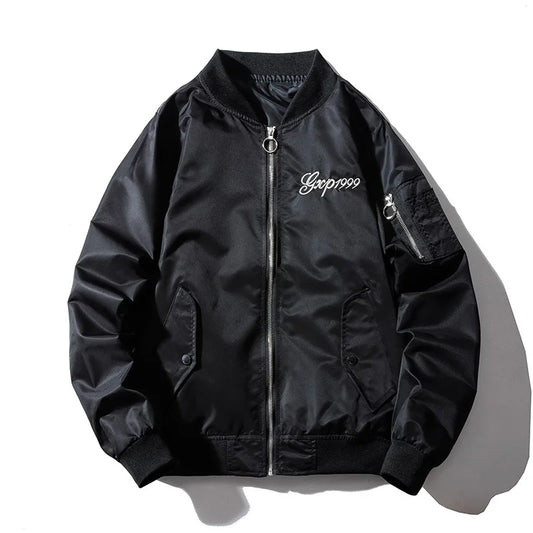 Embroidery Dragon Tiger Mens Bomber Jacket