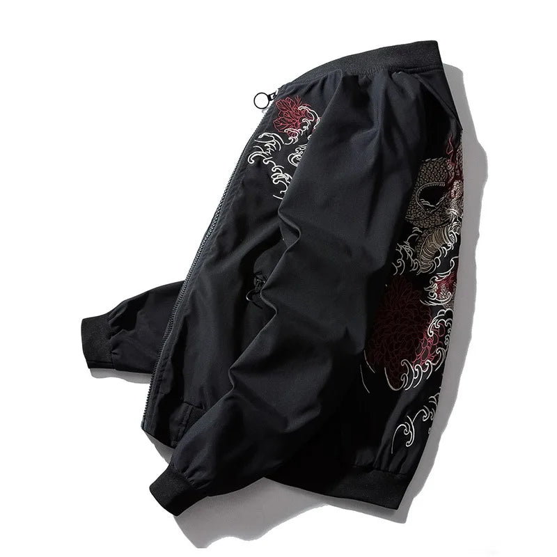 Dragon Embroidery Pilot Jacket Retro Punk