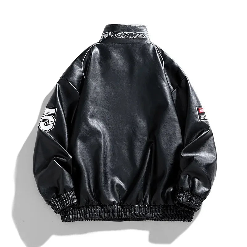 Spring Autumn Men's Motorcycle PU Leather Jacket