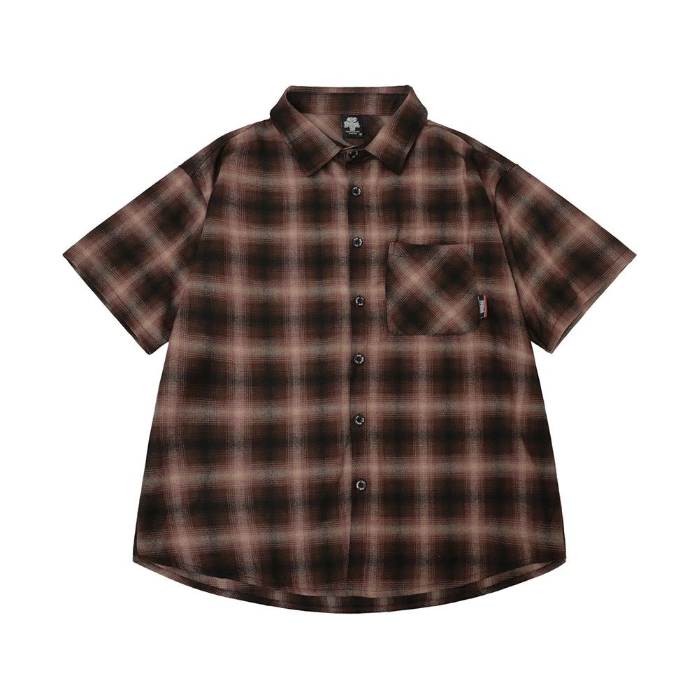 Checkered Short Sleeve Plaid Shirts For Men