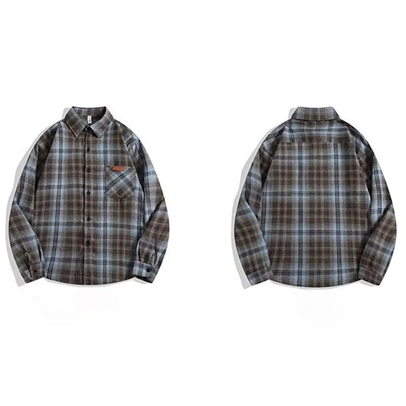 Autumn Cotton Men's Plaid Shirt