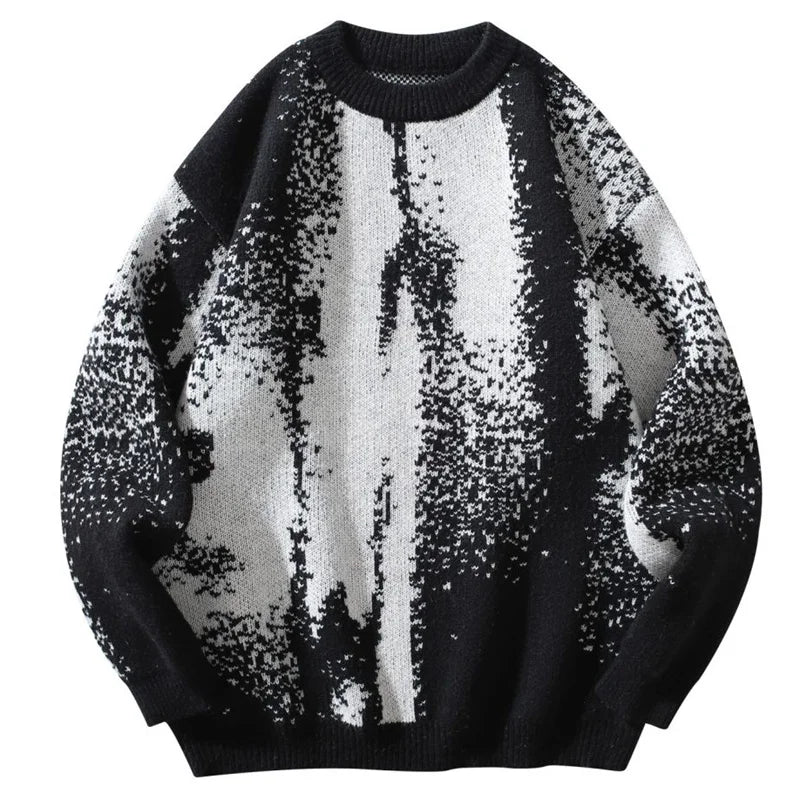 Autumn Winter Hip Hop Gradient Printing Sweater