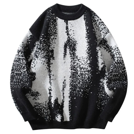 Autumn Winter Hip Hop Gradient Printing Sweater