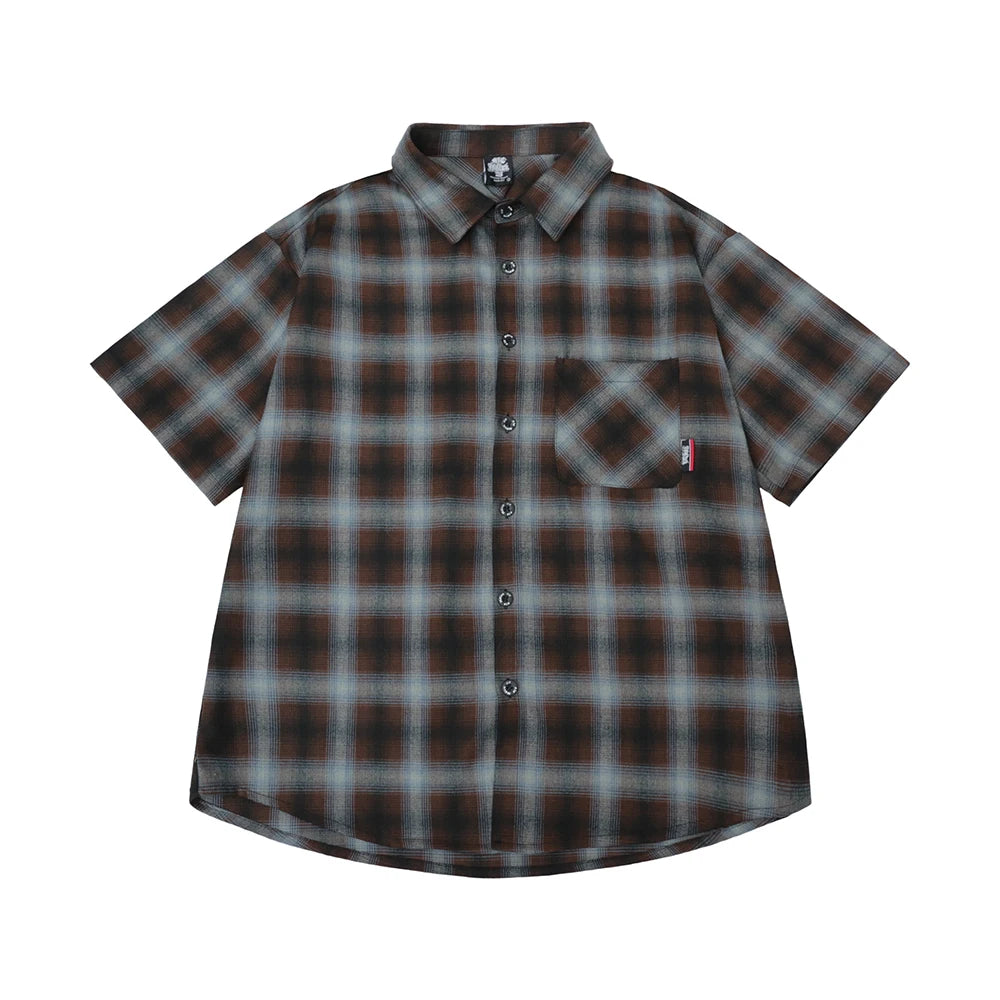 Checkered Short Sleeve Plaid Shirts For Men