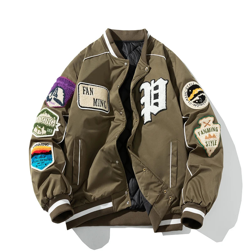 Winter Varsity Men Letter Badge American Baseball Jacket