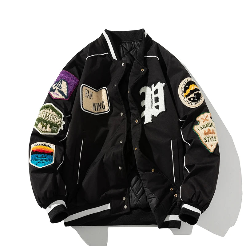 Winter Varsity Men Letter Badge American Baseball Jacket