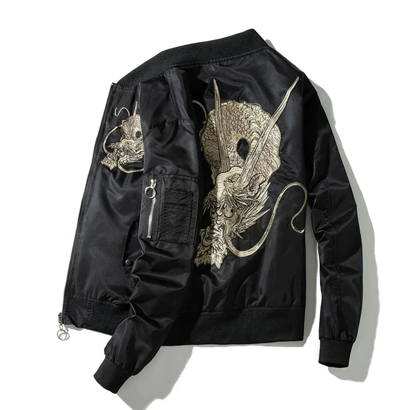 Padded Embroidery Bomber Bomber Jackets