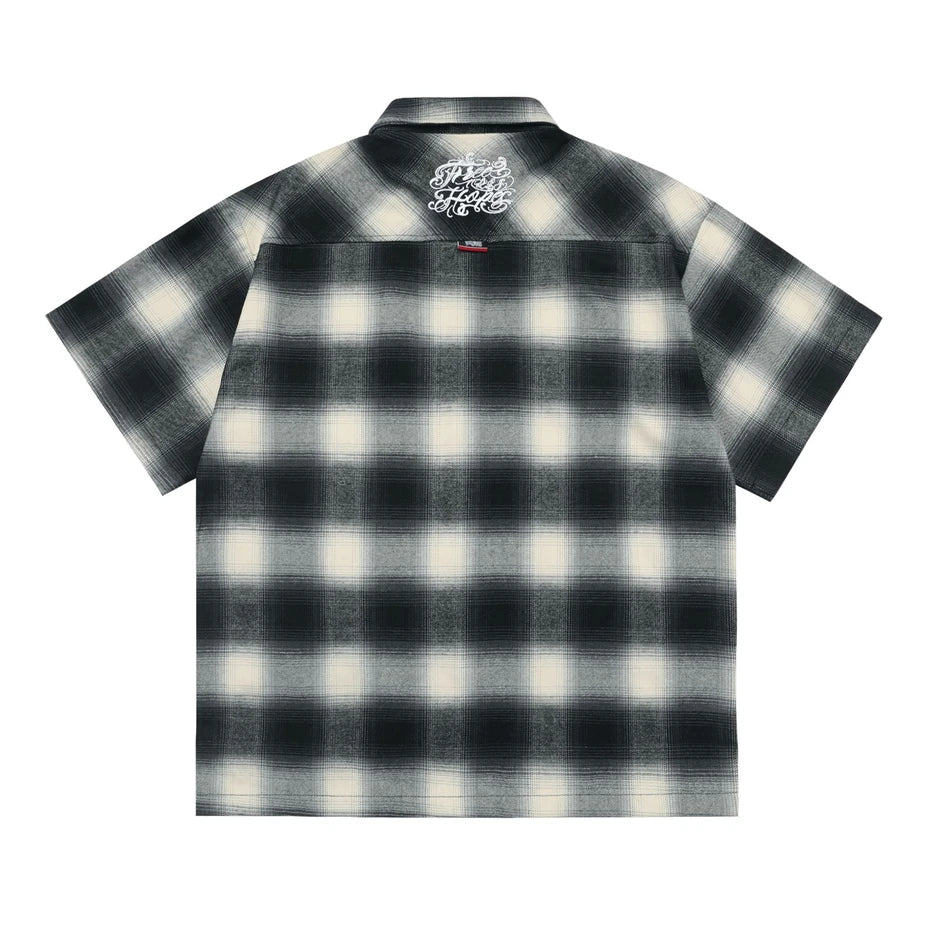 Vintage Plaid Shirts Men Streetwear
