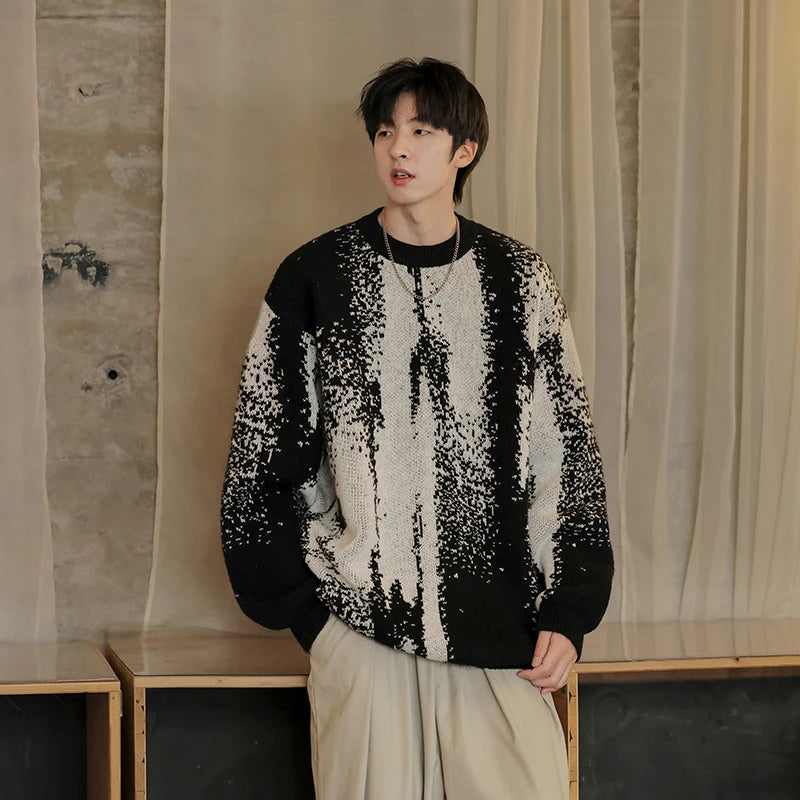 Autumn Winter Hip Hop Gradient Printing Sweater