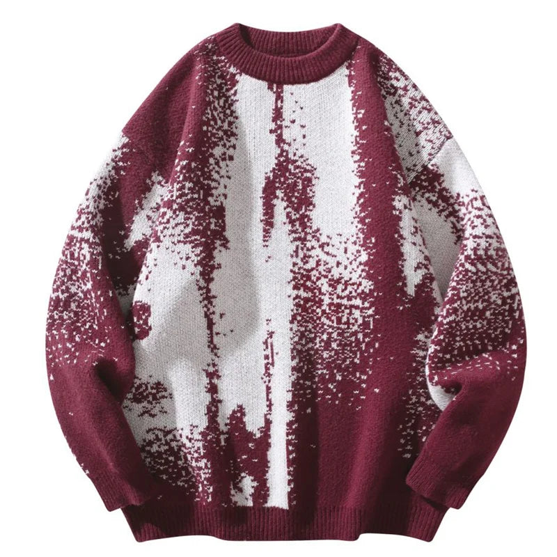 Autumn Winter Hip Hop Gradient Printing Sweater