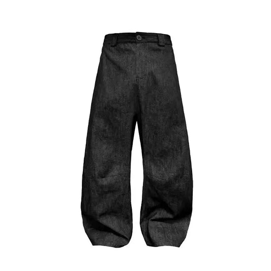 High Waist Wide Leg Denim Trousers