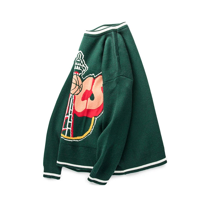Autumn Winter Letter Graphic High Streetwear Men Sweater