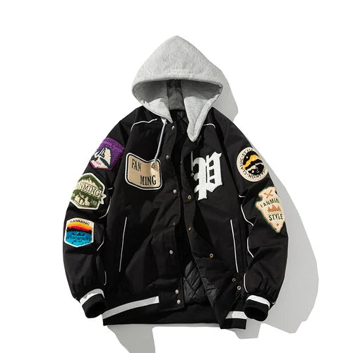 Winter Varsity Men Letter Badge American Baseball Jacket