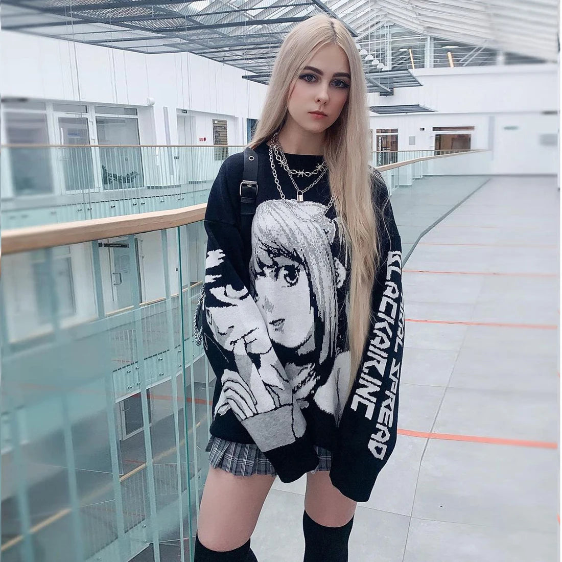 Vintage Retro Japanese Style Anime Girl Knitted Sweater