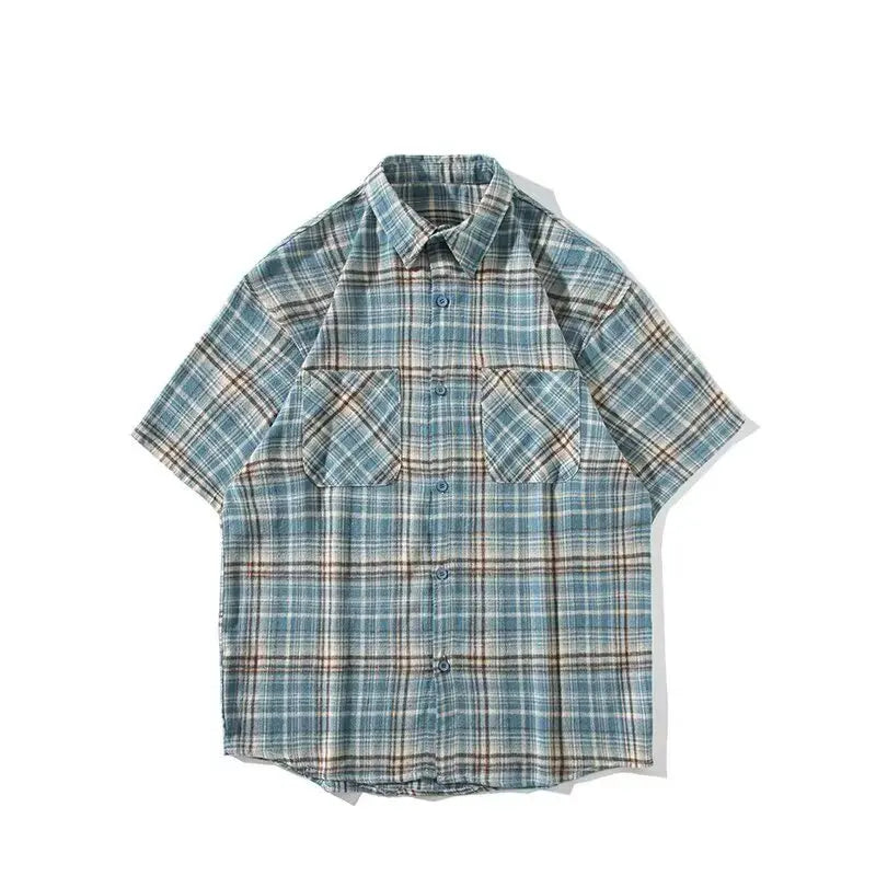 Men's Plaid Shirt Short Sleeved