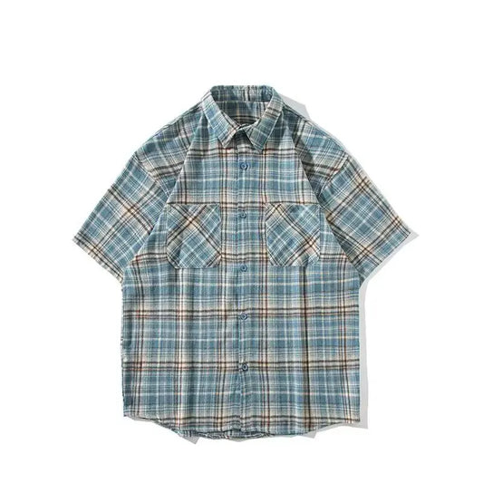 Men's Plaid Shirt Short Sleeved