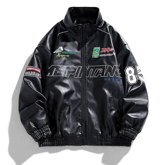 Spring Autumn Men's Motorcycle PU Leather Jacket
