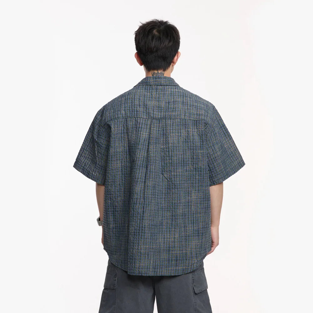 Plaid Short Sleeve Loose Casual Streetwear Fashion Shirts