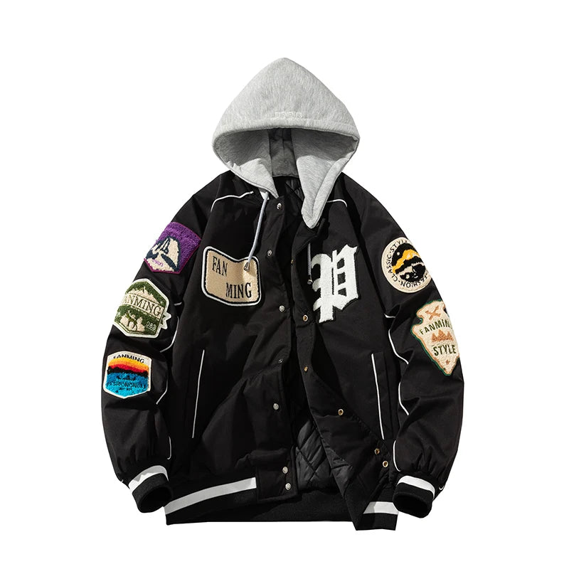 Winter Varsity Men Letter Badge American Baseball Jacket