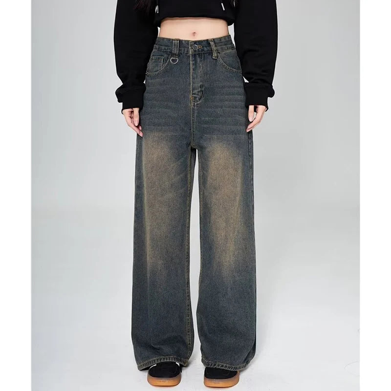 Baggy Jeans Vintage American Style Straight Wide Leg Denim Pants