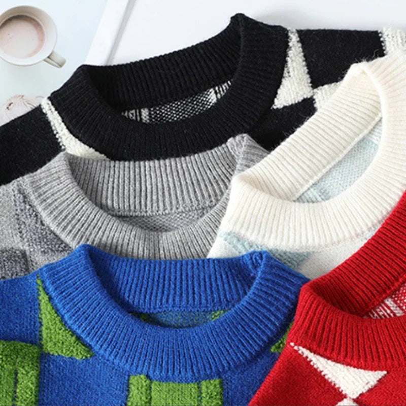 Pullover Oversized Casual O-Neck Vintage Sweaters