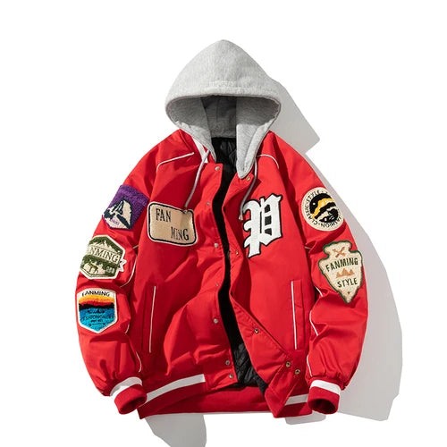 Winter Varsity Men Letter Badge American Baseball Jacket