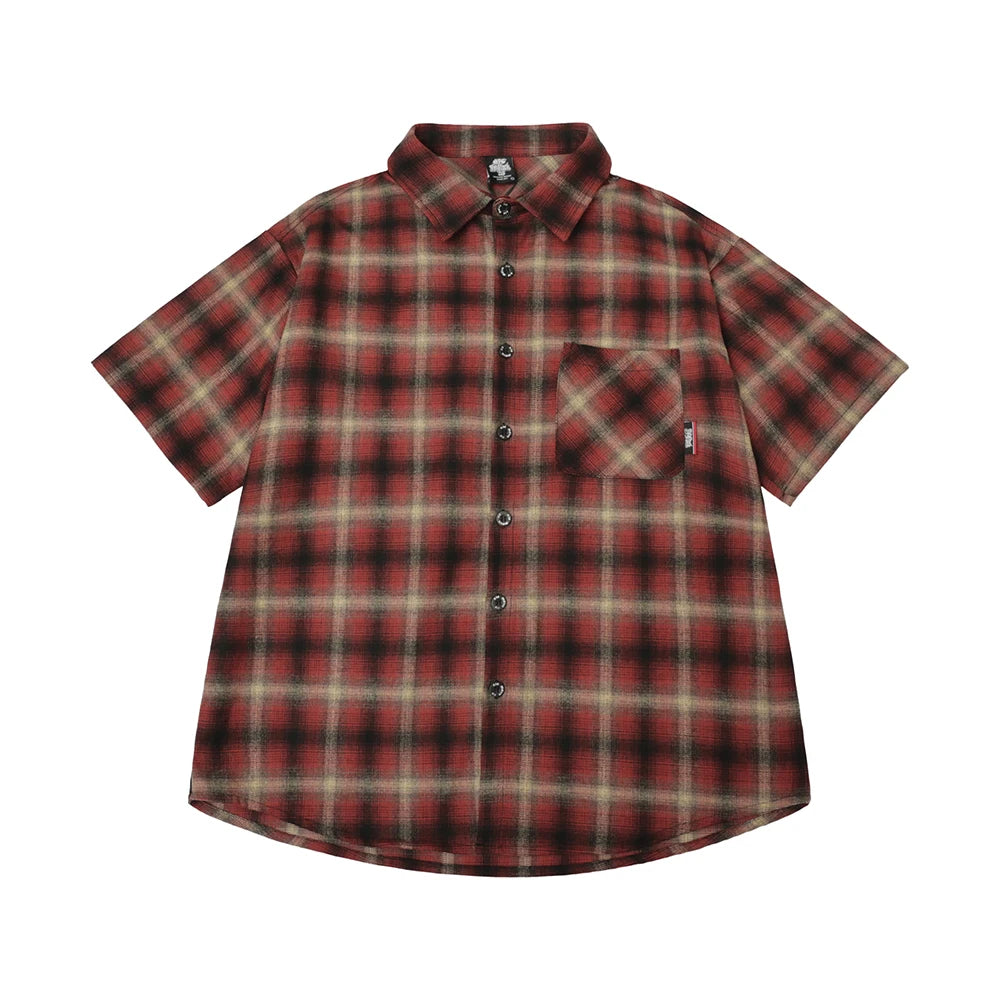 Checkered Short Sleeve Plaid Shirts For Men