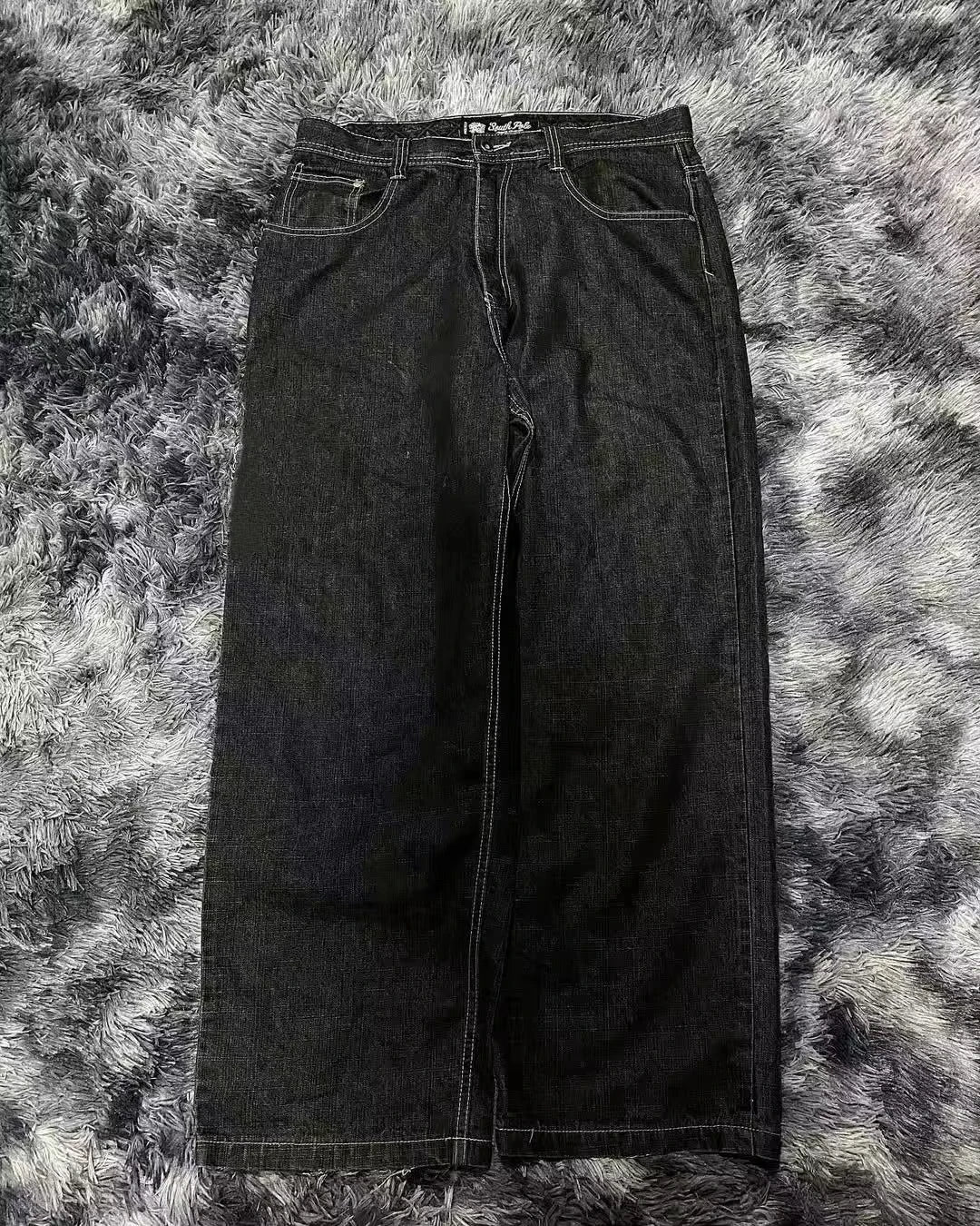 American Street Trend Letter Embroidered Loose Jeans