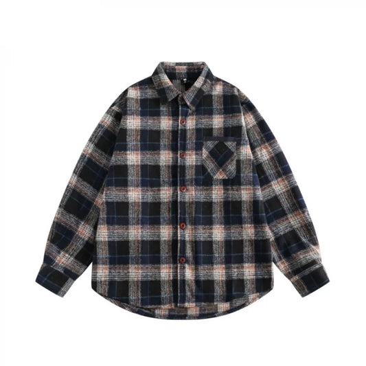 Japanese Retro College Style Pattern Long-Sleeved Shirt