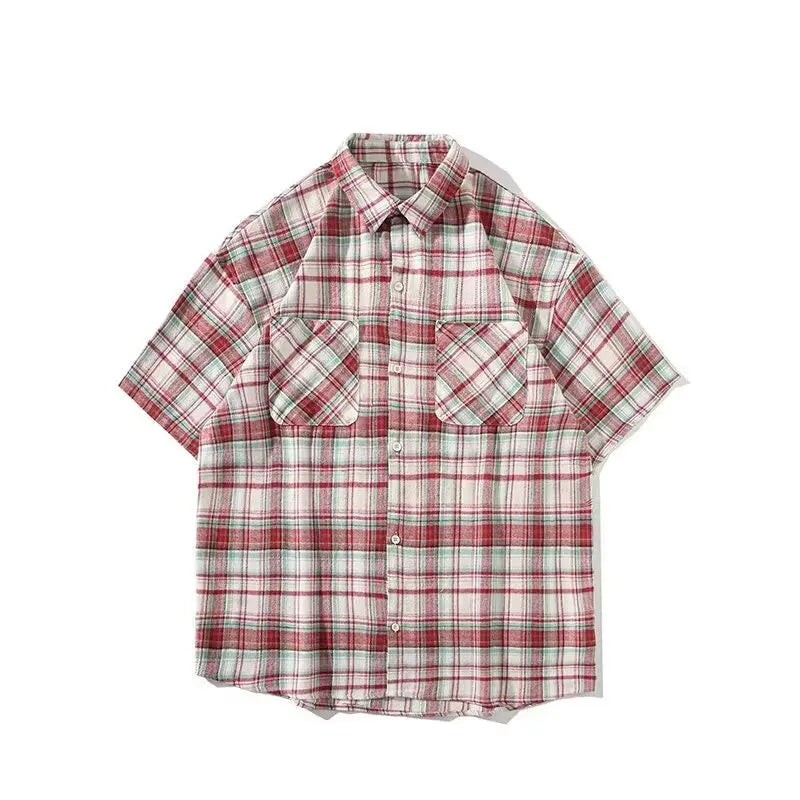 Men's Plaid Shirt Short Sleeved