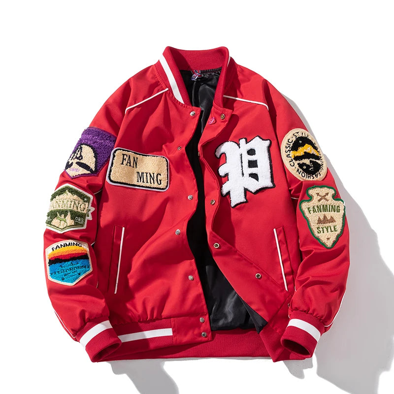 Winter Varsity Men Letter Badge American Baseball Jacket