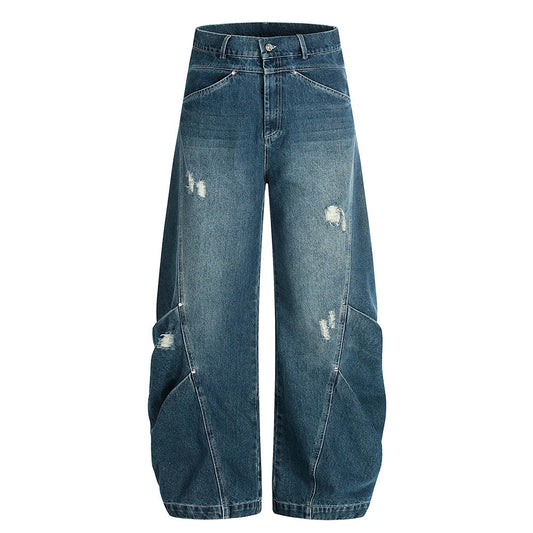 Ripped Spliced Banana Jeans