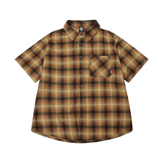 Checkered Short Sleeve Plaid Shirts For Men