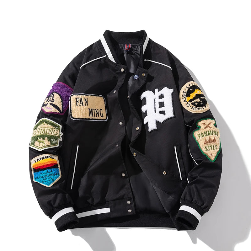 Winter Varsity Men Letter Badge American Baseball Jacket