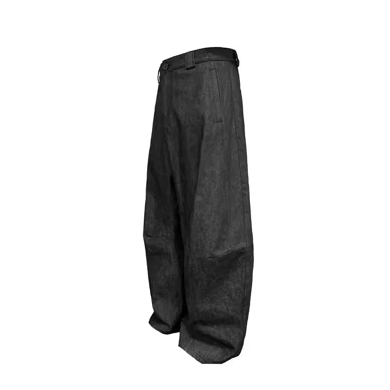High Waist Wide Leg Denim Trousers